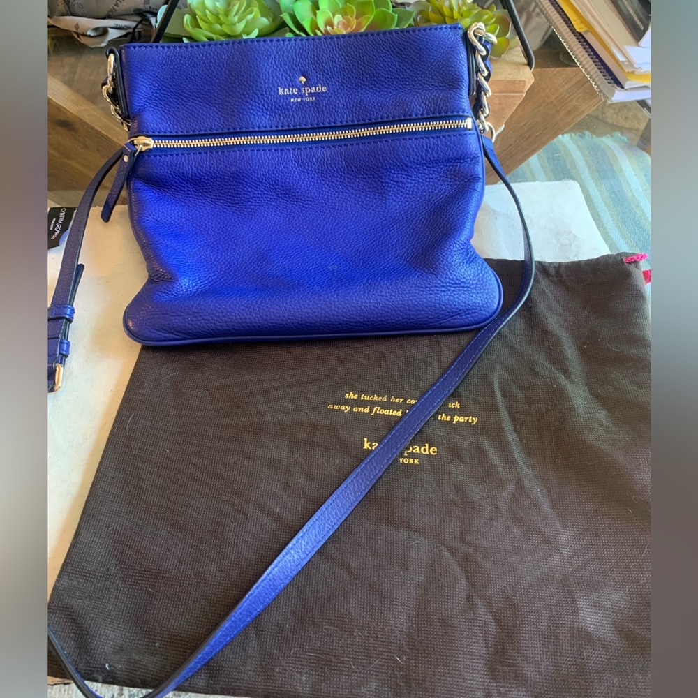 Kate Spade Leather Crossbody in Royal Cobalt Blue Leather